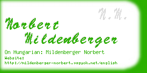 norbert mildenberger business card